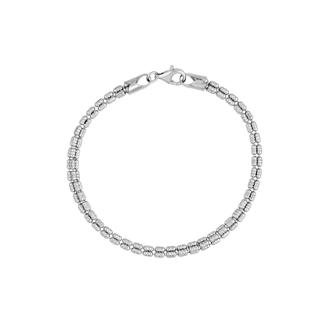 Double Row Diamond-Cut Bead Bracelet (8 in)