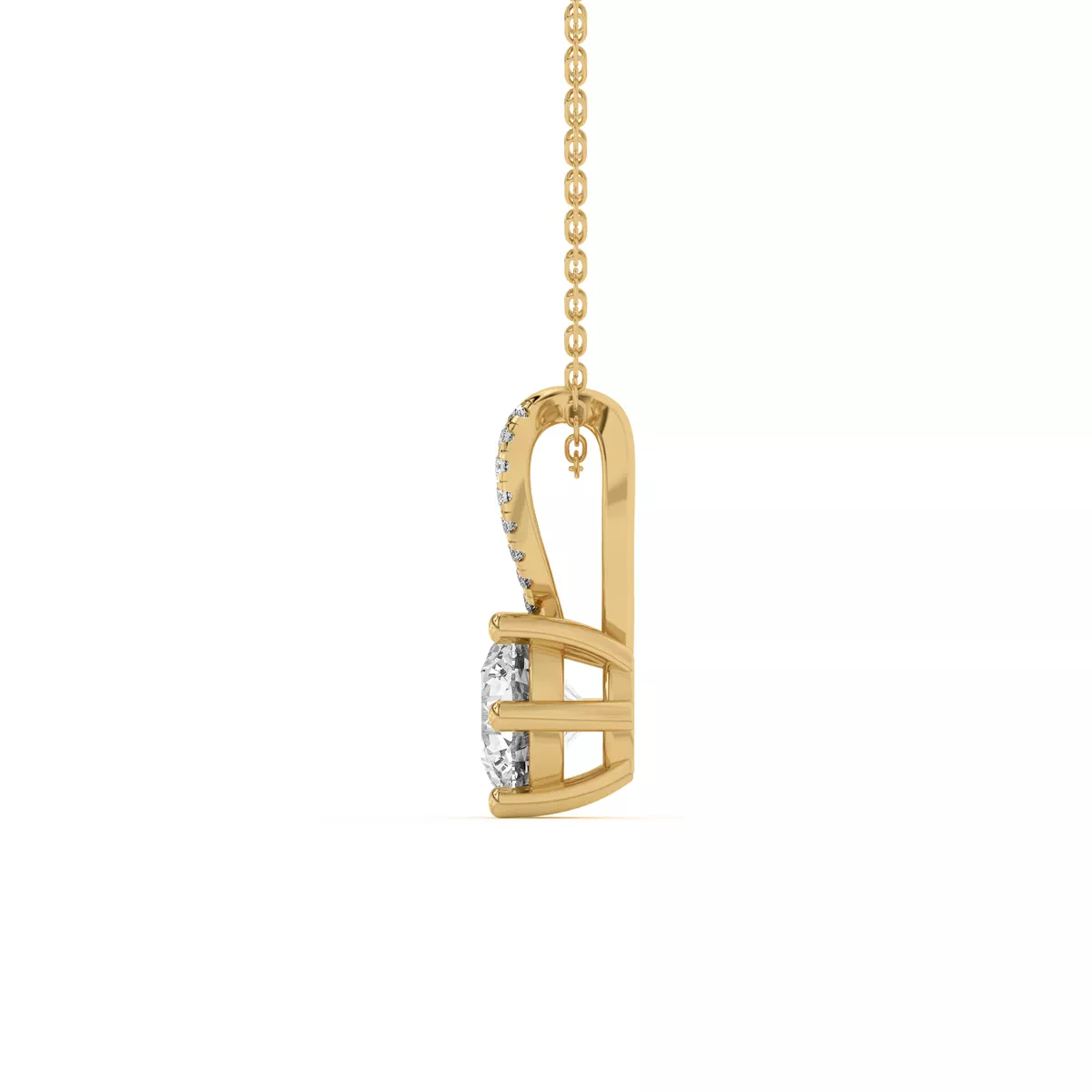 Amadea Split Bale Pavé Lab Diamond Necklace (2 ct. tw.) - 14K