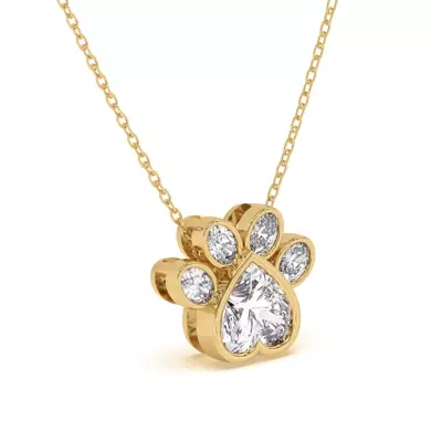 Bella Paw Lab Necklace (1 ct. tw.)