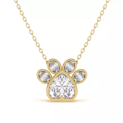 Bella Paw Lab Necklace (2 ct. tw.)