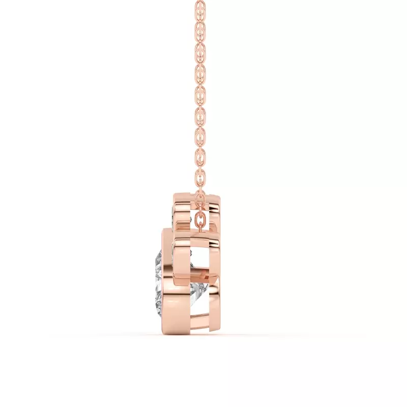 18K Rose Gold Bella Paw Lab Necklace (1 ct. tw.)