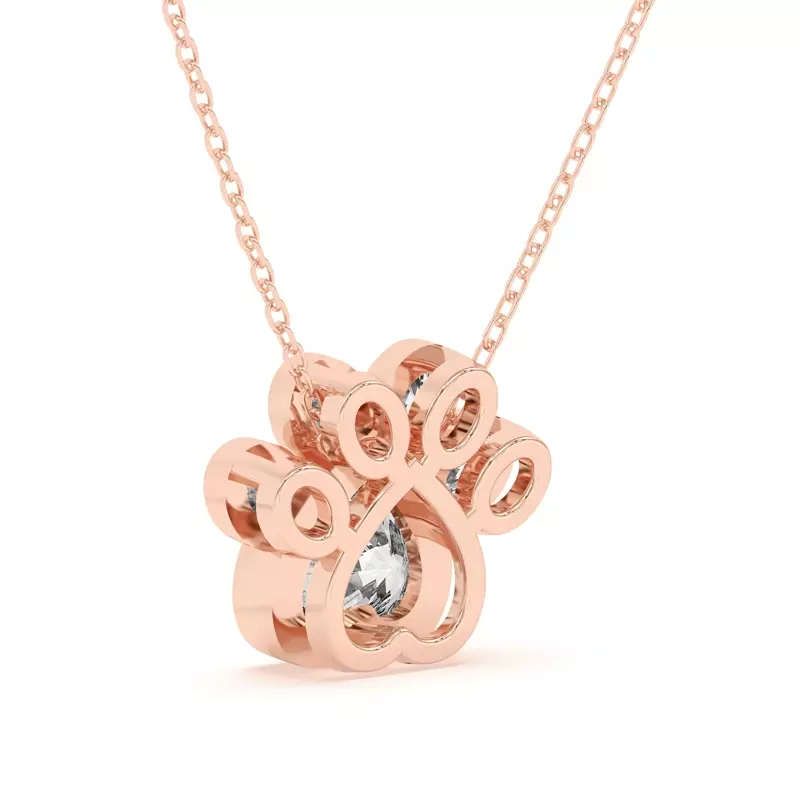 Bella Paw Lab Necklace (2 ct. tw.)