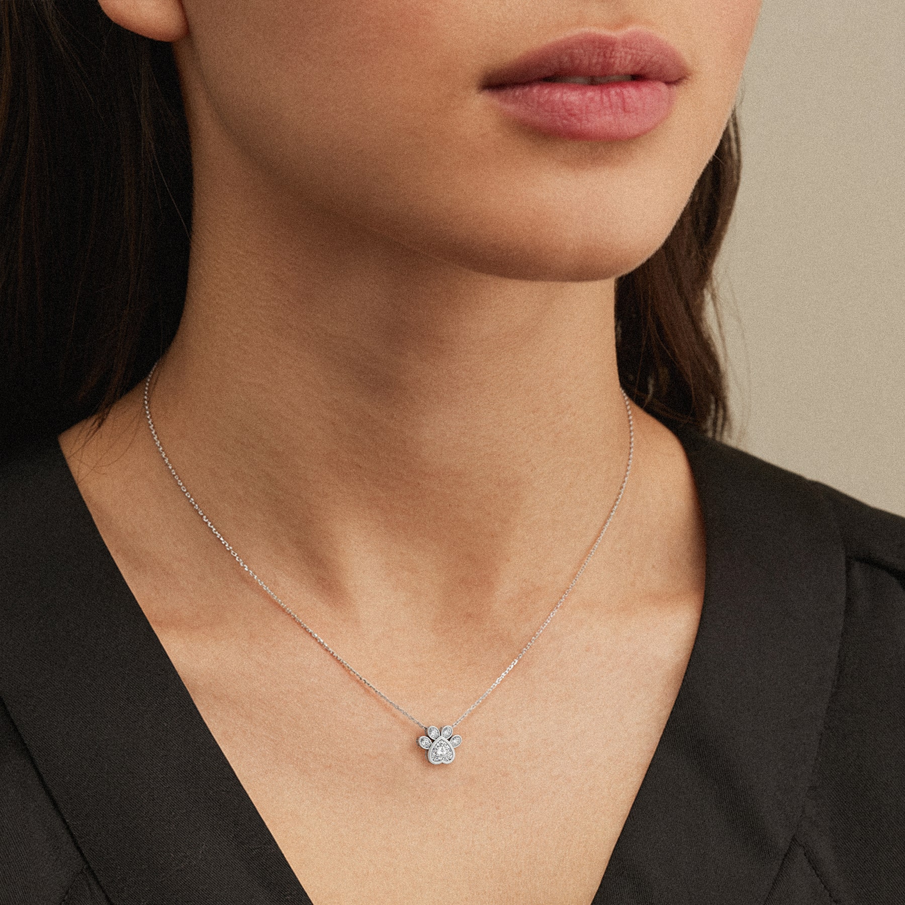 18K Rose Gold Bella Paw Lab Necklace (2 ct. tw.)