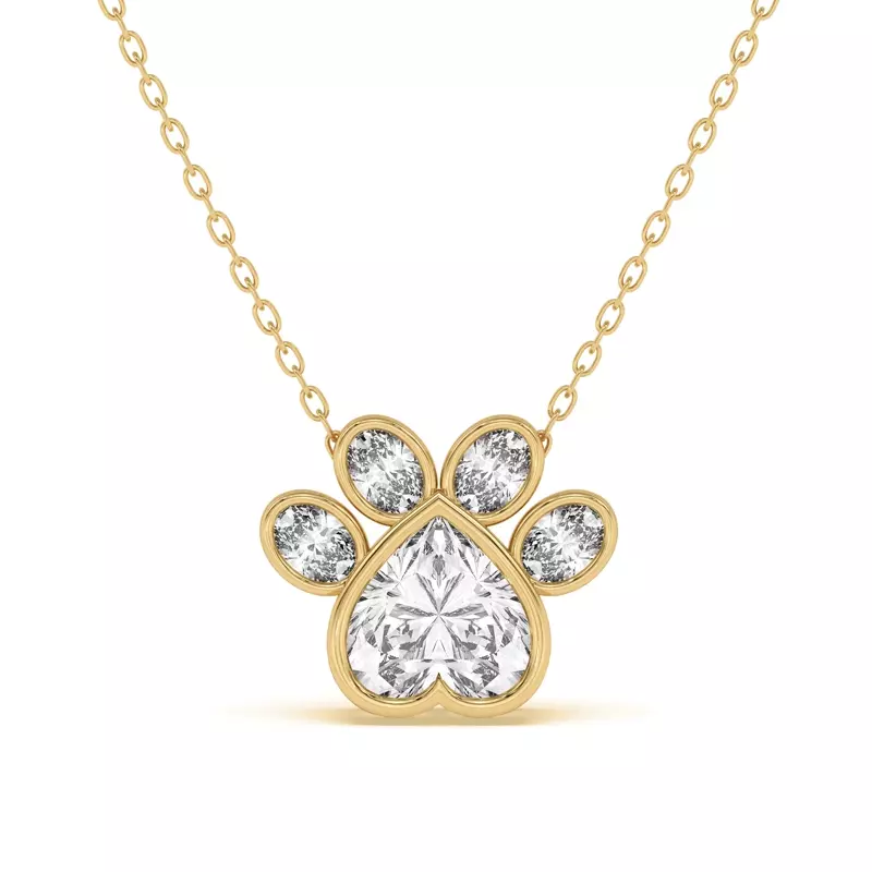 Bella Paw Lab Necklace (2 ct. tw.)