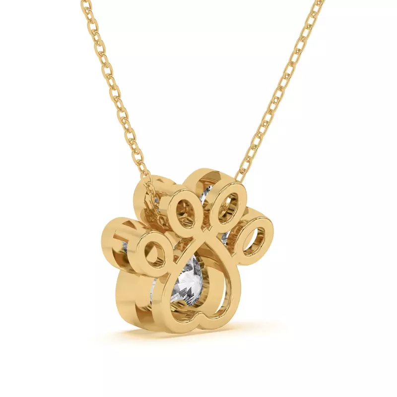 18K Yellow Gold Bella Paw Lab Necklace (2 ct. tw.)