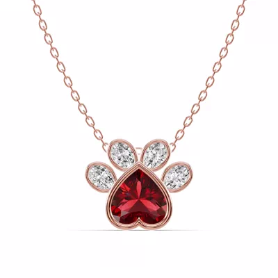 Bella Paw Garnet & Diamond Necklace