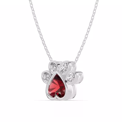 Bella Paw Garnet & Diamond Necklace
