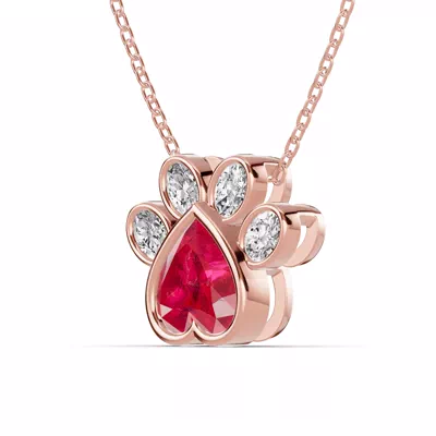 Bella Paw Ruby & Diamond Necklace