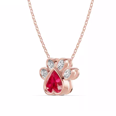 Bella Paw Ruby & Diamond Necklace