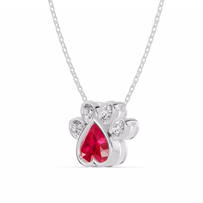 Bella Paw Ruby & Diamond Necklace