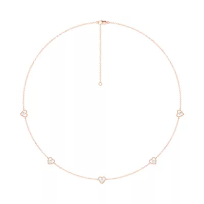 Heart Embrace Lab Diamond Five-Station Necklace