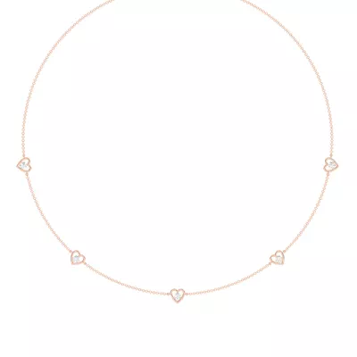 Heart Embrace Lab Diamond Five-Station Necklace