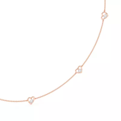 Heart Embrace Lab Diamond Five-Station Necklace