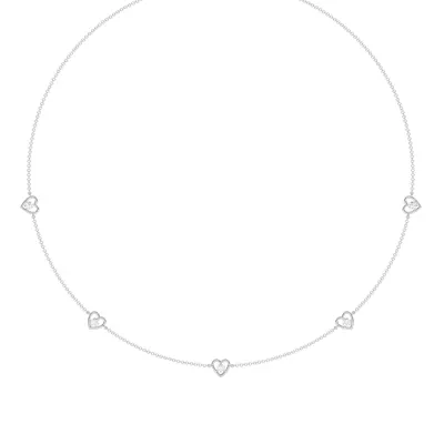 Heart Embrace Lab Diamond Five-Station Necklace