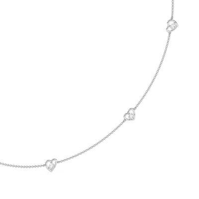 Heart Embrace Lab Diamond Five-Station Necklace