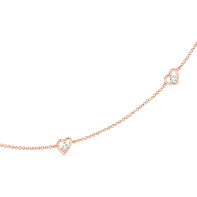 Heart Embrace Lab Diamond Three-Station Necklace