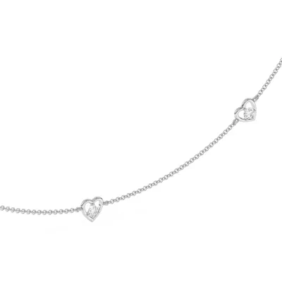 Heart Embrace Lab Diamond Three-Station Necklace