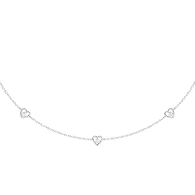 Heart Embrace Lab Diamond Three-Station Necklace