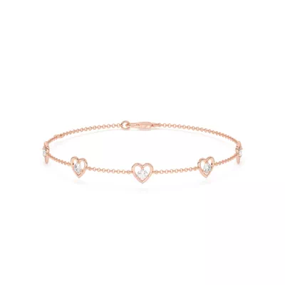 Heart Embrace Lab Diamond Five-Station Bracelet
