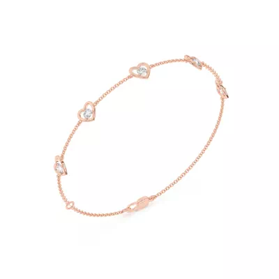 Heart Embrace Lab Diamond Five-Station Bracelet