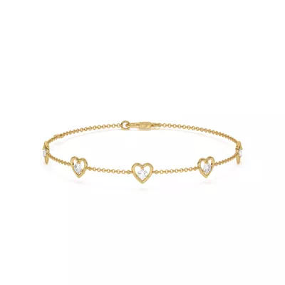 Heart Embrace Lab Diamond Five-Station Bracelet