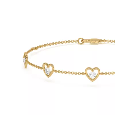 Heart Embrace Lab Diamond Five-Station Bracelet