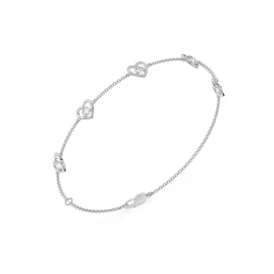 Heart Embrace Lab Diamond Five-Station Bracelet