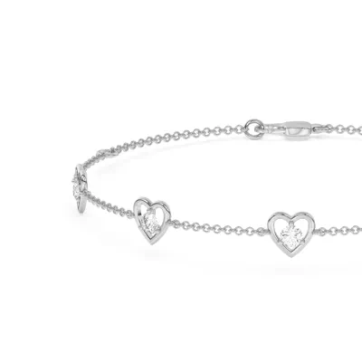 Heart Embrace Lab Diamond Five-Station Bracelet