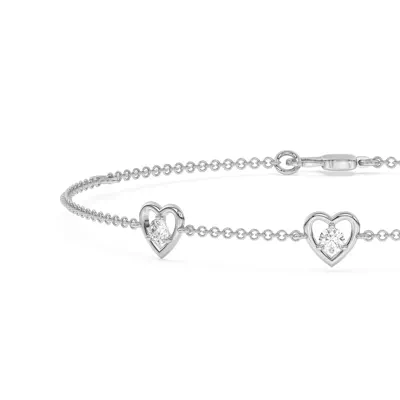 Heart Embrace Lab Diamond Three-Station Bracelet