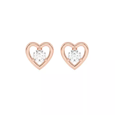 Heart Embrace Lab Diamond Stud Earrings (1/4 ct. tw.)