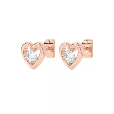 Heart Embrace Lab Diamond Stud Earrings (1/4 ct. tw.)