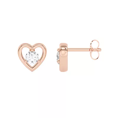 Heart Embrace Lab Diamond Stud Earrings (1/4 ct. tw.)
