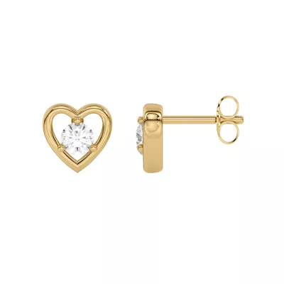 Heart Embrace Lab Diamond Stud Earrings (1/4 ct. tw.)