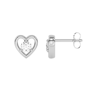Heart Embrace Lab Diamond Stud Earrings (1/4 ct. tw.)