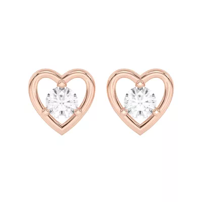 Heart Embrace Lab Diamond Stud Earrings (1/2 ct. tw.)