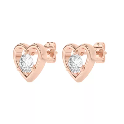 Heart Embrace Lab Diamond Stud Earrings (1/2 ct. tw.)