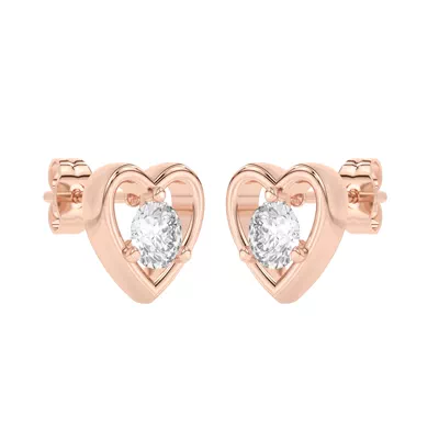 Heart Embrace Lab Diamond Stud Earrings (1/2 ct. tw.)