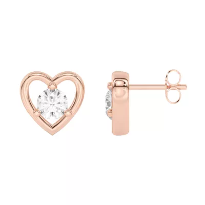 Heart Embrace Lab Diamond Stud Earrings (1/2 ct. tw.)