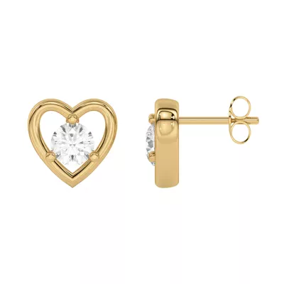 Heart Embrace Lab Diamond Stud Earrings (1/2 ct. tw.)