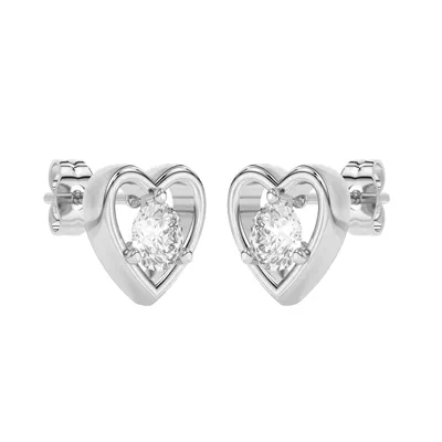 Heart Embrace Lab Diamond Stud Earrings (1/2 ct. tw.)