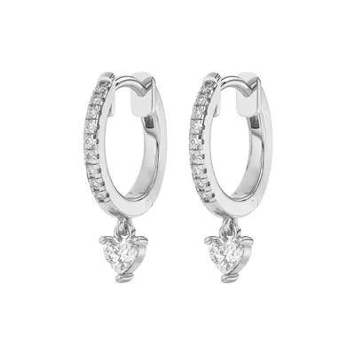 Heart Lab Diamond Drop Huggie Earrings