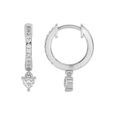 Heart Lab Diamond Drop Huggie Earrings