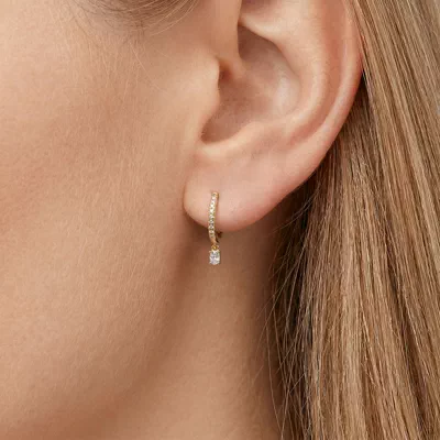 Oval Lab Diamond Drop Huggie Earrings