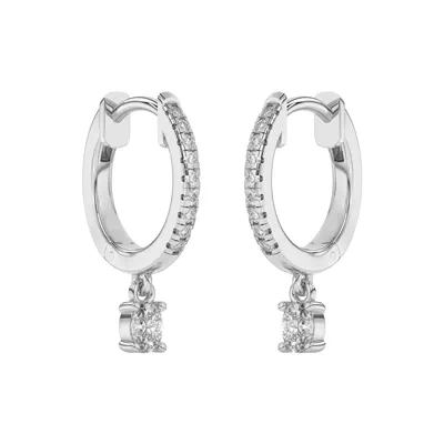 Oval Lab Diamond Drop Huggie Earrings