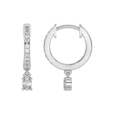 Oval Lab Diamond Drop Huggie Earrings