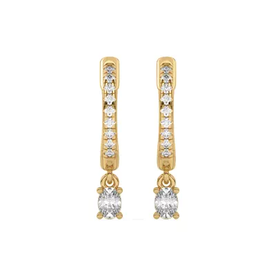 Oval Lab Diamond Drop Huggie Earrings