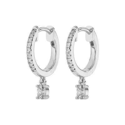 Oval Lab Diamond Drop Huggie Earrings