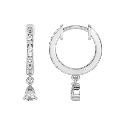 Pear-Shaped Lab Diamond Drop Huggie Earrings