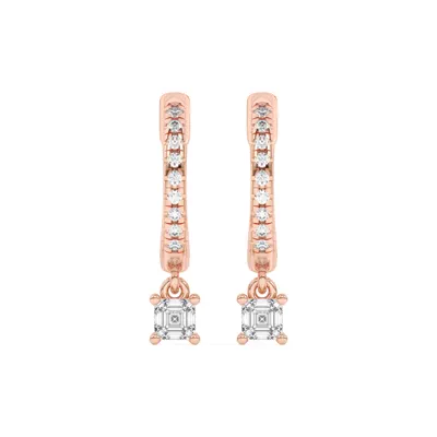 Asscher-Cut Lab Diamond Drop Huggie Earrings