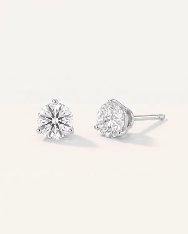 Setting Three-Prong Martini Diamond Screw-Back earrings (1 ct. tw.)